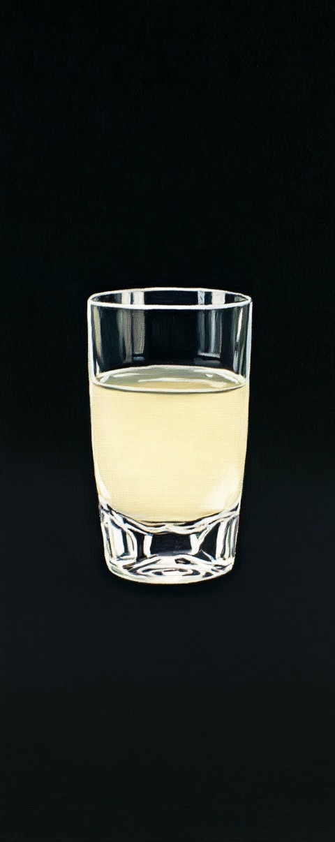 Pale Yellow Liquid in Glass Oil Painting