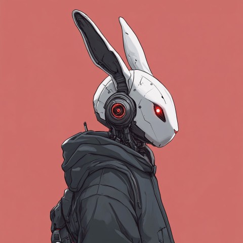 Half-Robot Bunny Boy in Assassin’s Hood