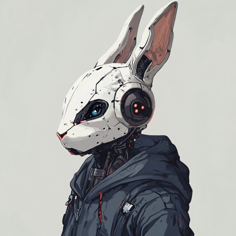 Cyber Bunny Boy in Assassin’s Hooded Attire