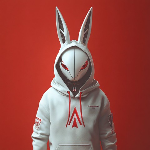 Cybernetic Bunny Boy in Assassin’s Hooded Gear