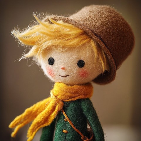 Little Prince with Iconic Hat Scene in Wool