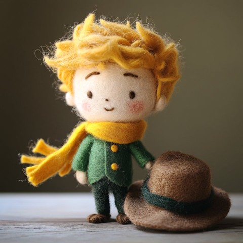 Little Prince Gazing at a Big Brown Hat