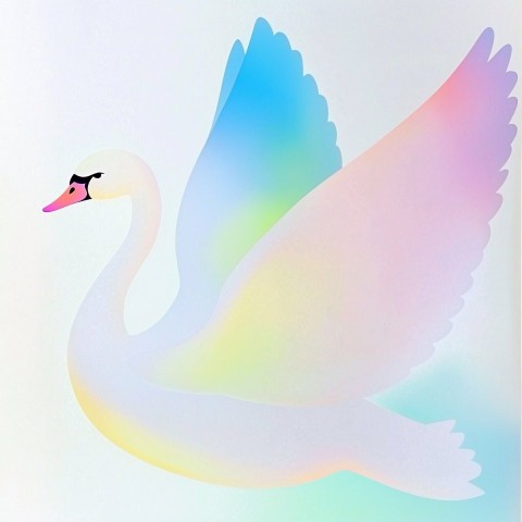 Graceful White Swan in Japanese Style