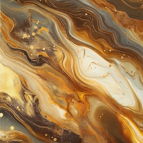 Abstract Amber Gold Liquid Marble Pattern Background