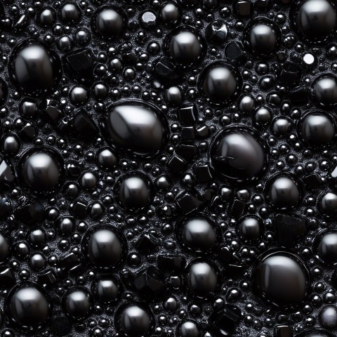 Black Pearls and Beads Seamless Pattern Photography