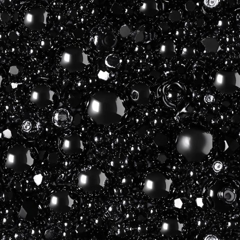 Black Pearl and Bead Seamless Pattern Photography