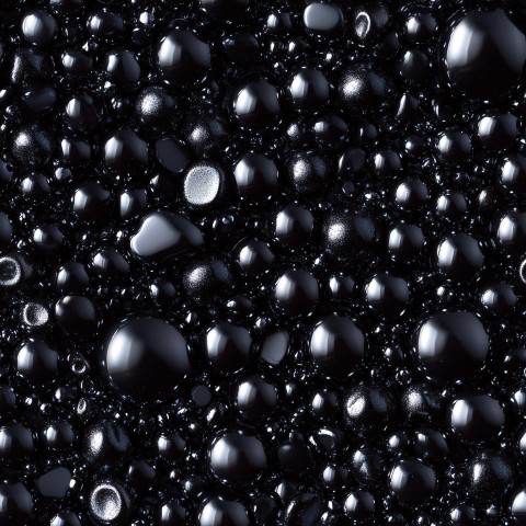 Black Pearls and Beads Chaotic Seamless Pattern Background