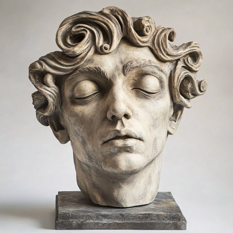 Noble Baron Face Sculpture in Michelangelo Style