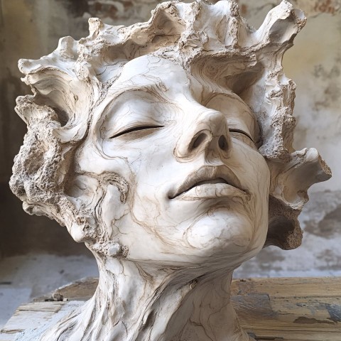 Noble Baron Face Sculpture in Michelangelo Style