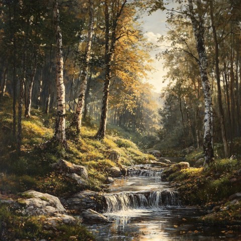 Peaceful Forest Stream in High-Quality Nature Photo