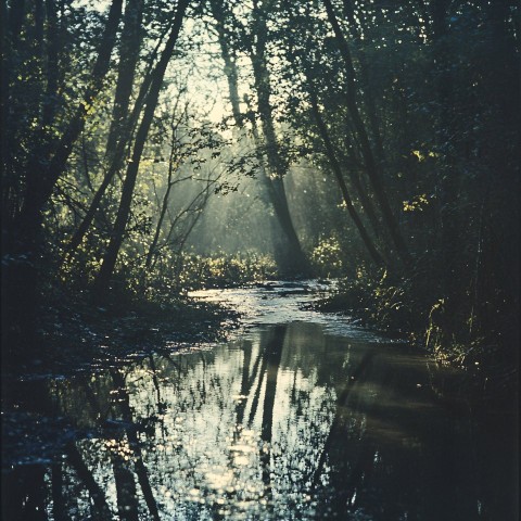 Lush Forest Stream Captured in High-Quality Nature Photo