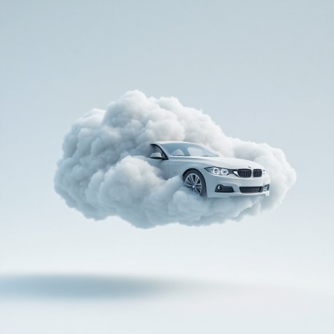 Cloud Car BMW Advertising with Flying Effect