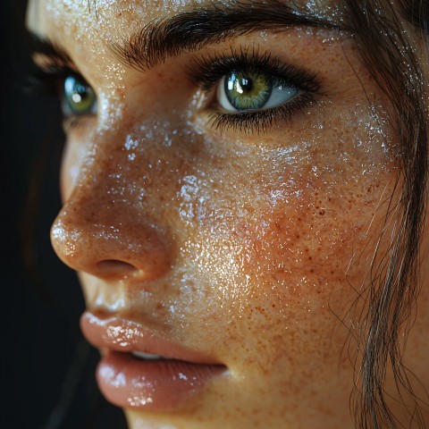 Oily and Combination Skin Portrait, Hyper Realistic Detail