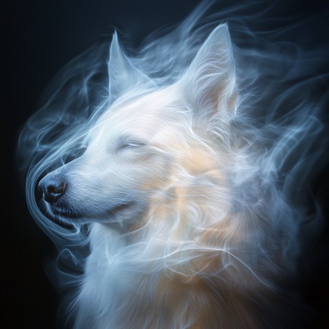 Ethereal Dog Dreamlike Art Illustration