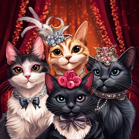 Cartoon Cats in Drag Calendar Cover Art