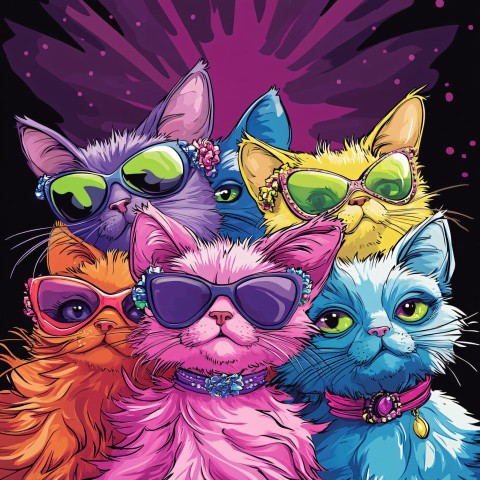 Cartoon Cats in Drag Calendar Cover Art