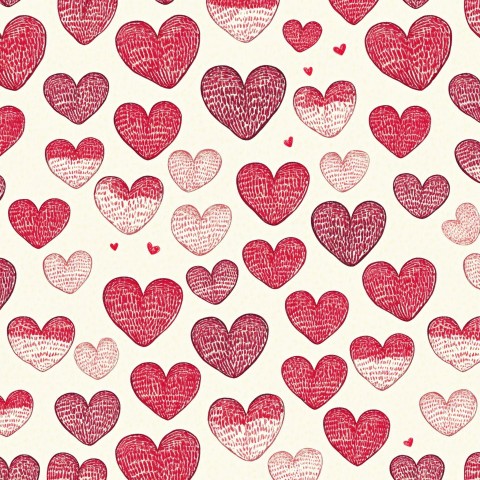 Hand-Drawn Heart Pattern for Valentine's Day