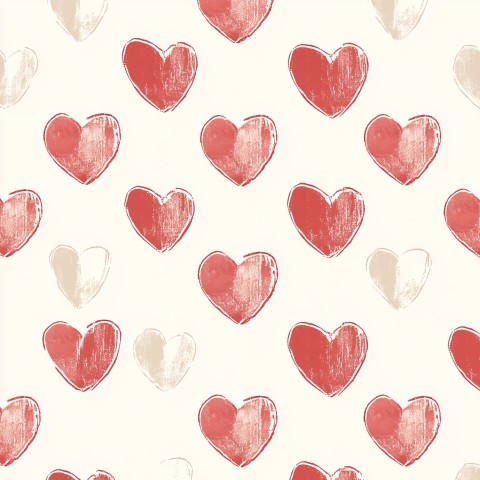 Hand-Drawn Heart Pattern for Valentine's Day