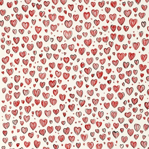 Charming Hand-Drawn Hearts Pattern for Valentine's Day