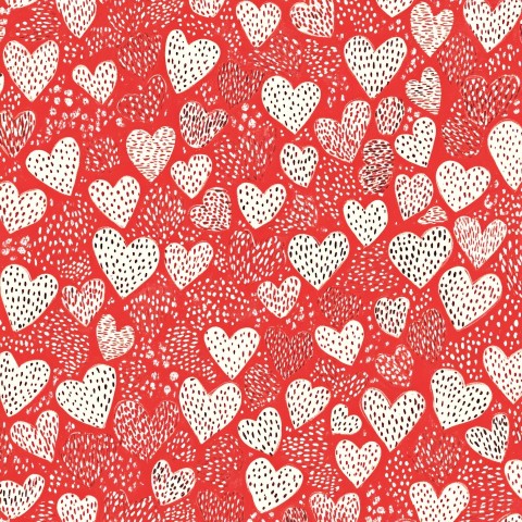 Hand-Drawn Heart Pattern for Valentine's Day