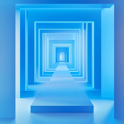 Futuristic Blue 3D Background with High-Resolution Details