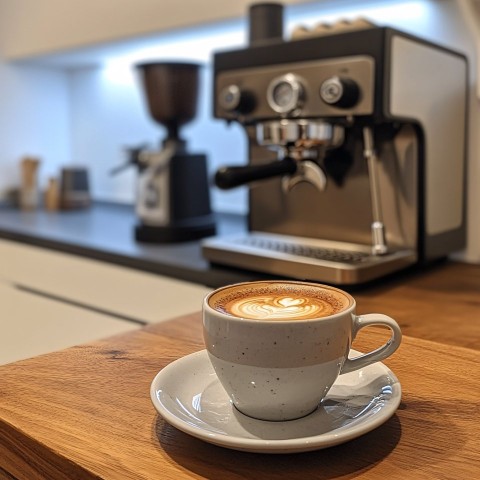 Morning Espresso with Coffee Machine and Grinder