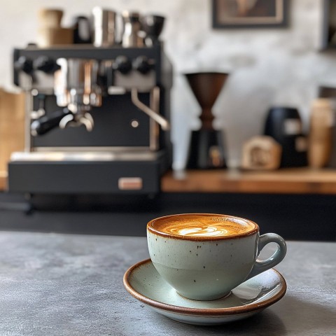 Morning Espresso with Coffee Machine and Grinder