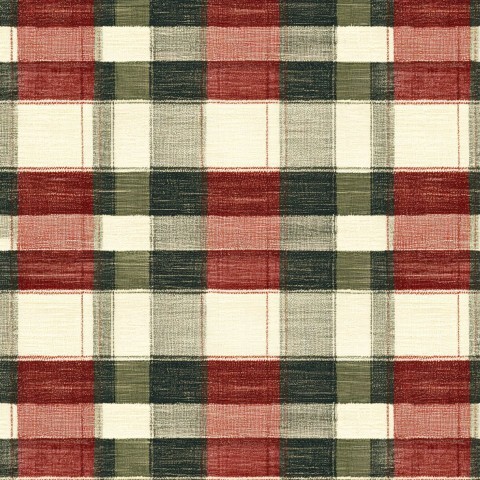 Old England Plaid Pattern in Deep Red and Green