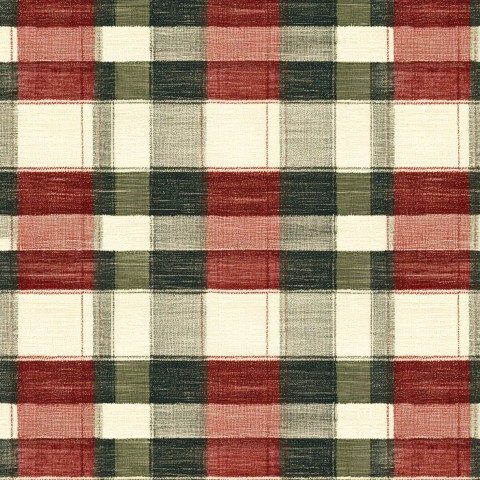 Old England Plaid Pattern in Deep Red and Green