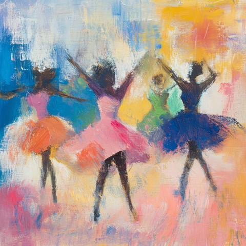 Impressionist Painting of Dancers with Blur Effect