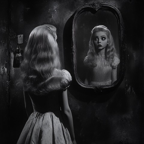 Surreal Woman in Front of Mirror by Ed Wood