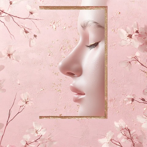 Anatomical Nose Illustration Post Cover with Pale Pink Background