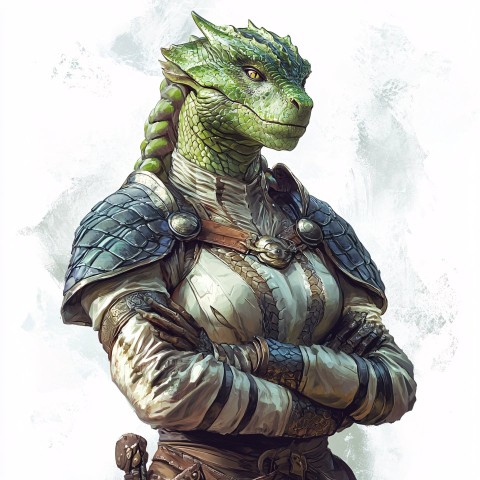 Female Warforged with Dragon Scales Character Portrait