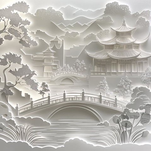 Multi-layered Paper-cut Artwork of Jiangsu Ancient Architecture