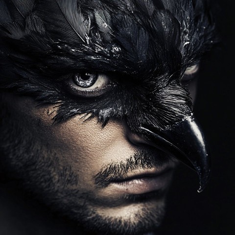 Raven Man with Distinct Facial Features