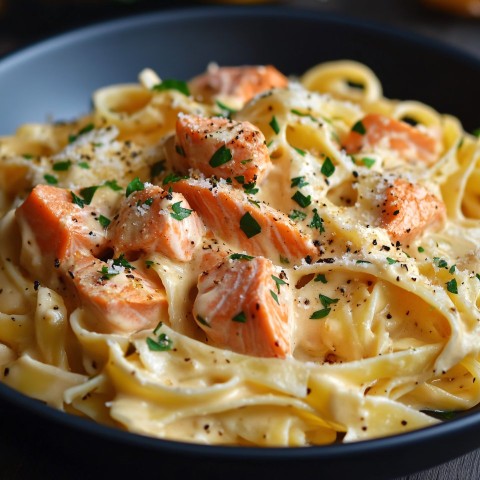 Creamy Salmon Pasta Dish with Fresh Herbs