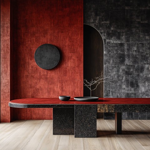 Aztec-Inspired Dining Table with Axel Vervoordt Aesthetic