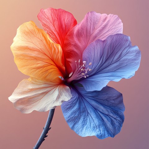 Flower Symbolizing Change with Gradient Colored Petals