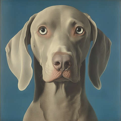 Elegant Weimaraner Dog with a Focused Expression