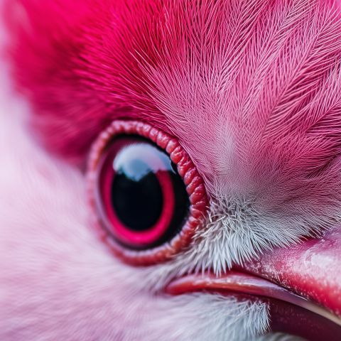 Close-Up of a Pink Bird's Eye