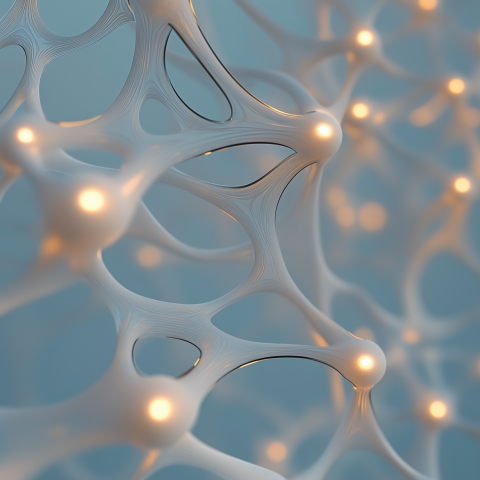 Organic Lattice Structure with Glowing Nodes