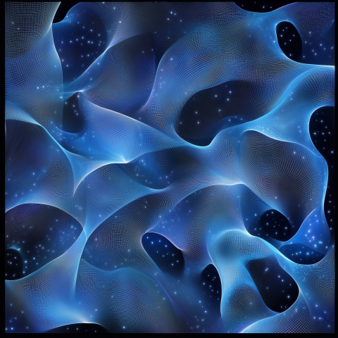 Abstract digital waves with starry background