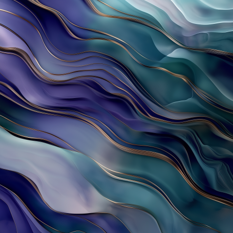 Abstract Flowing Waves in Blue and Purple Tones