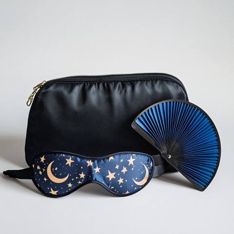 Travel Set with Eye Mask and Compact Fan