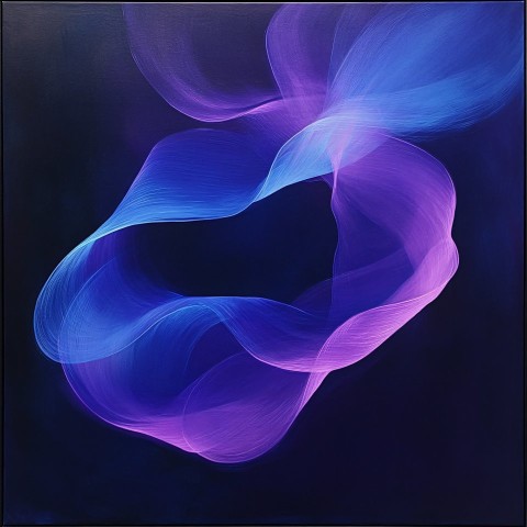 Magical Neon Purple and Blue Flowing Ribbon