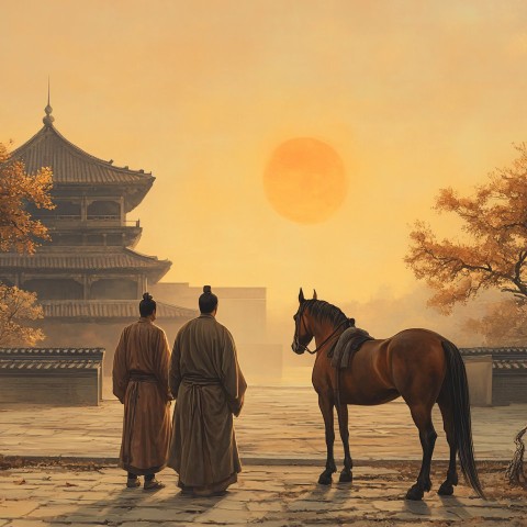 Tang Dynasty Poets at Chang'an Gates at Dusk