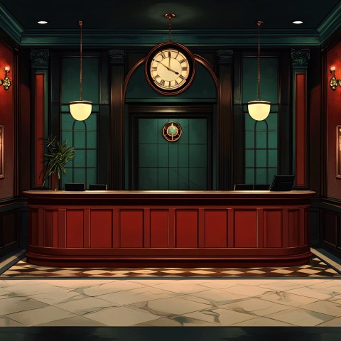 Hazbin Hotel Reception Desk Background Art