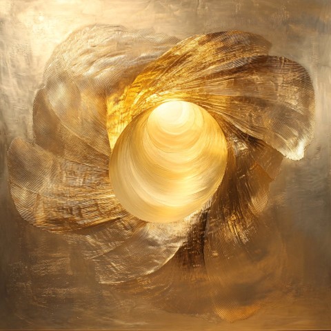 Golden Aurora Light Envelops Artwork with Serenity