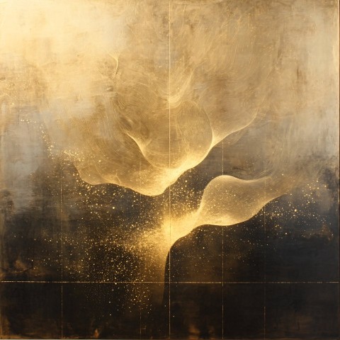 Golden Aurora Light Envelops Artwork with Subtle Energy