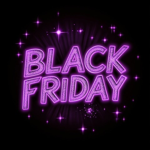 BLACK FRIDAY Text Modern Minimalistic Purple Neon